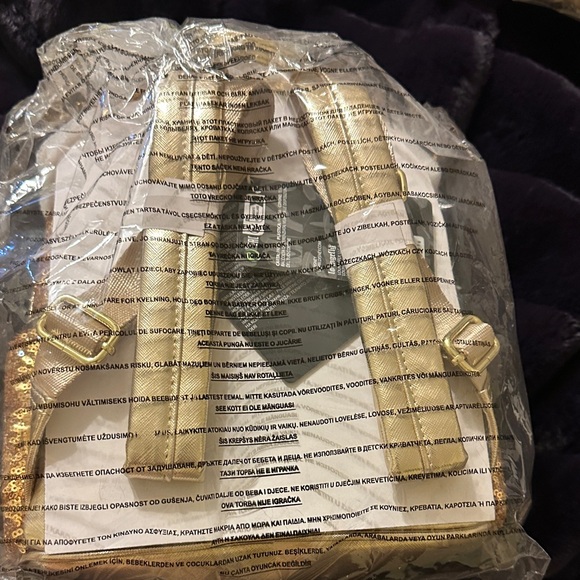 Disney Parks Exclusive Loungefly Mini Backpack - Minnie Gold Sequin - Picture 5 of 5